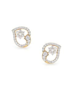 Charming Leaves Diamond Stud Earrings