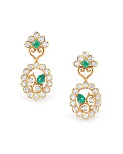 Emerald Grace Diamond Drop Earrings