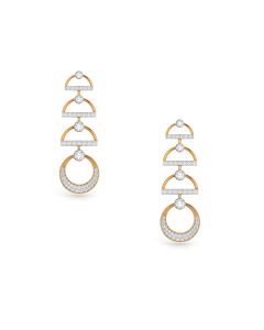 Geometric Diamond Rose Earrings