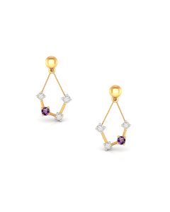 Amethyst Diamond Dangle Earrings