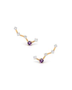 Amethyst Cluster Diamond Earrings