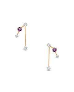 Geometric Amethyst Diamond Earrings