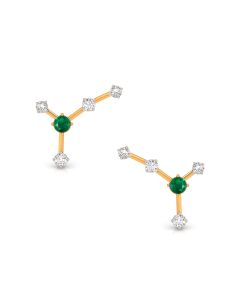 Emerald Diamond Rose Gold Earrings