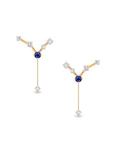 Sapphire Dangle Diamond Earrings