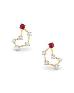 Ruby Diamond Geometric Earrings