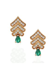 Impeccable Aura Emerald Diamond Studs