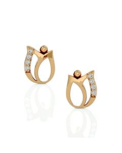 Glossy Tulip Diamond Earrings