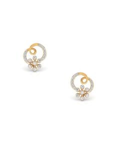 Diamond Floral Swirl Earrings