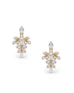 Leafy Diamond Drop Earrings