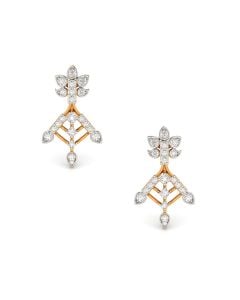 Geometric Sparkling Diamond Drop Earrings