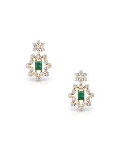 Emerald and Diamond Drop Earrings