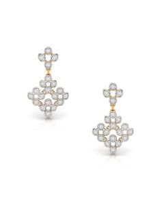 Diamond Cluster Drop Earrings