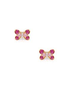 Ruby Butterfly Stud Earrings