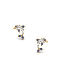 Blue Dolphin Stud Earrings