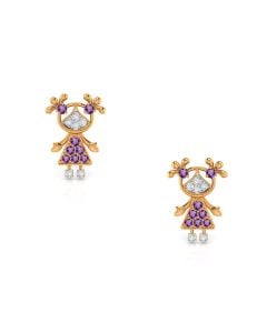 Purple Girl Stud Earrings