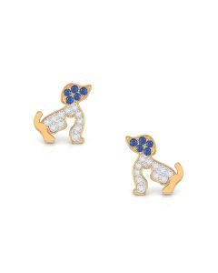 Blue Puppy Diamond Studs