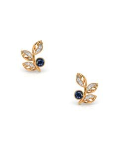 Sapphire Leaf Climber Earrings