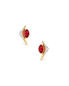 Chic Ruby Diamond V Earrings