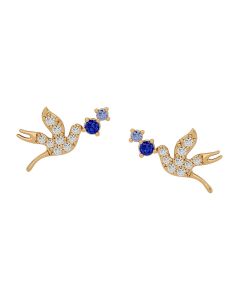 Sapphire Bird Flight Earrings