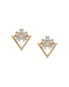 Triangular Diamond Stud Earrings