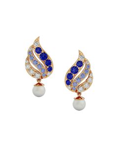 Sapphire Pearl Flame Earrings