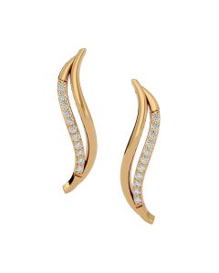 Golden Curve Diamond Earrings