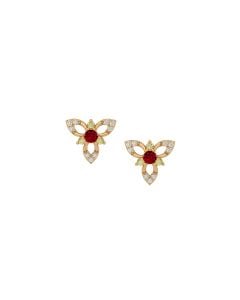 Ruby Petal Diamond Earrings