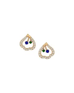 Teardrop Sapphire Cluster Earrings