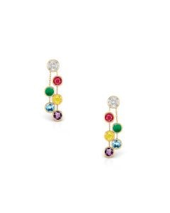 Vibrant Gemstone Cascade Earrings