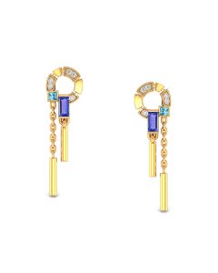 Sapphire Chain Drop Earrings