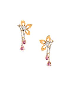 Floral Ruby Drop Earrings