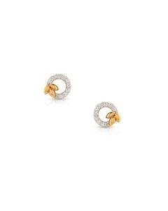 Gold and Diamond Swirl Studs