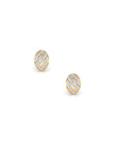 Striped Diamond Gold Earrings