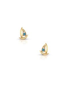 Sapphire Sailboat Gold Earrings