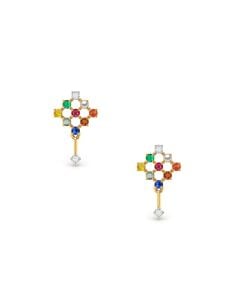 Gemstone Cluster Stud Earrings