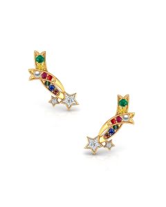 Shooting Star Gold Earrings