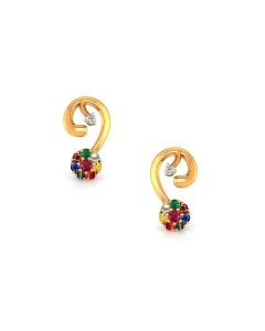 Spiraled Multicolor Gem Earrings