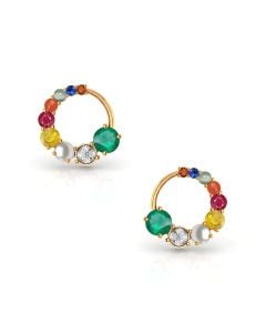 Gemstone Harmony Hoop Earrings