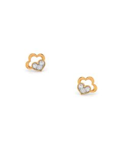 Heart-Shaped Diamond Stud Earrings