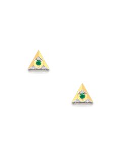 Emerald Triangle Diamond Stud Earrings