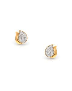 Teardrop Diamond Gold Stud Earrings