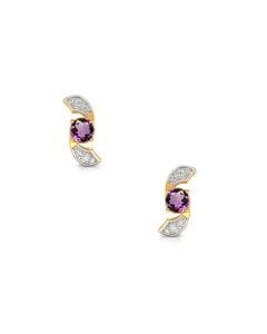 Amethyst and Diamond Wing Studs