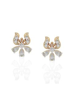 Golden Petals Diamond Earrings