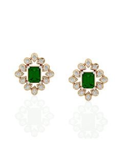 Regal Emerald Diamond Earrings