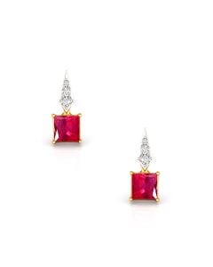 Ruby Diamond Drop Earrings