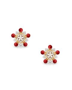 Ruby Floral Orbit Earrings