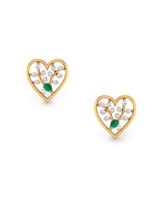 Abstract Diamond Leaf Earrings