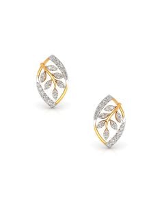 Sculpted Diamond Leaf Earrings