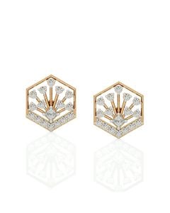 Geometric Diamond Hex Earrings