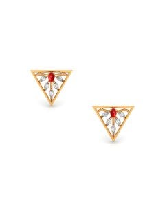 Ruby Triangle Spark Earrings